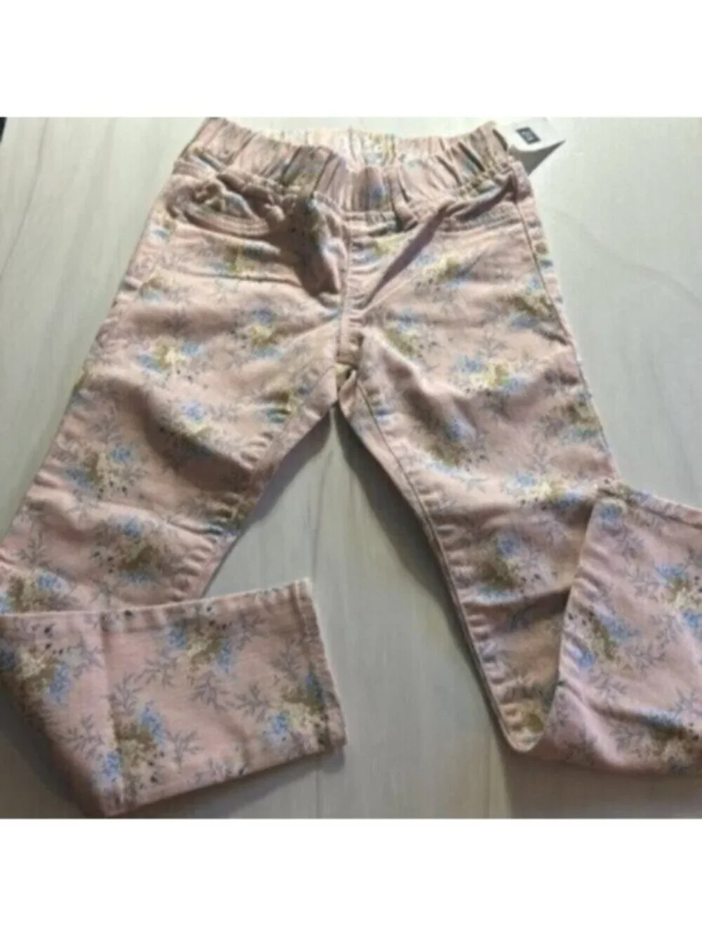 NWT Gap 1969 Girls Pink Floral Elastic Waistband Legging Jean Size 6
